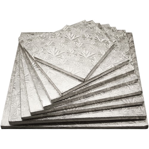 Silver square cake drum boards - square,