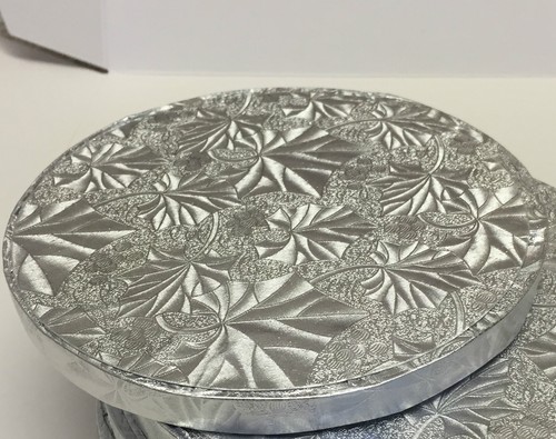Silver round cake drum - round, boards