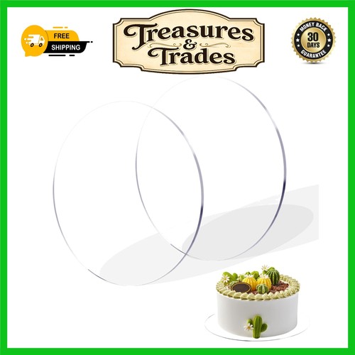 Clear round acrylic cake discs - round,