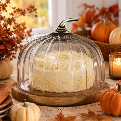 Pumpkin glass cake dome - pumpkin,